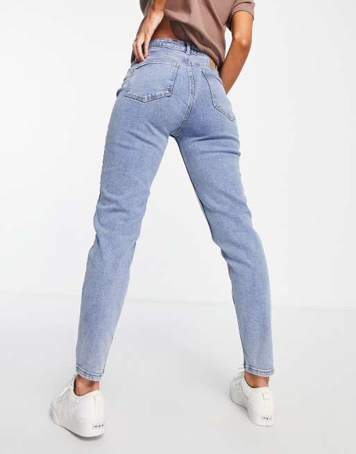 Pieces – Kesia – Czarne jeansy mom fit z podwyższonym stanem, 4 z 4
