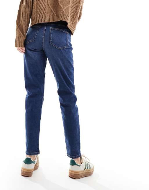 Pieces - Kesia - Mom jeans in donkerblauw denim, 5 van 5