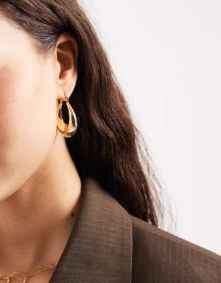 Pieces - Klobige Creolen in Goldoptik-Goldfarben