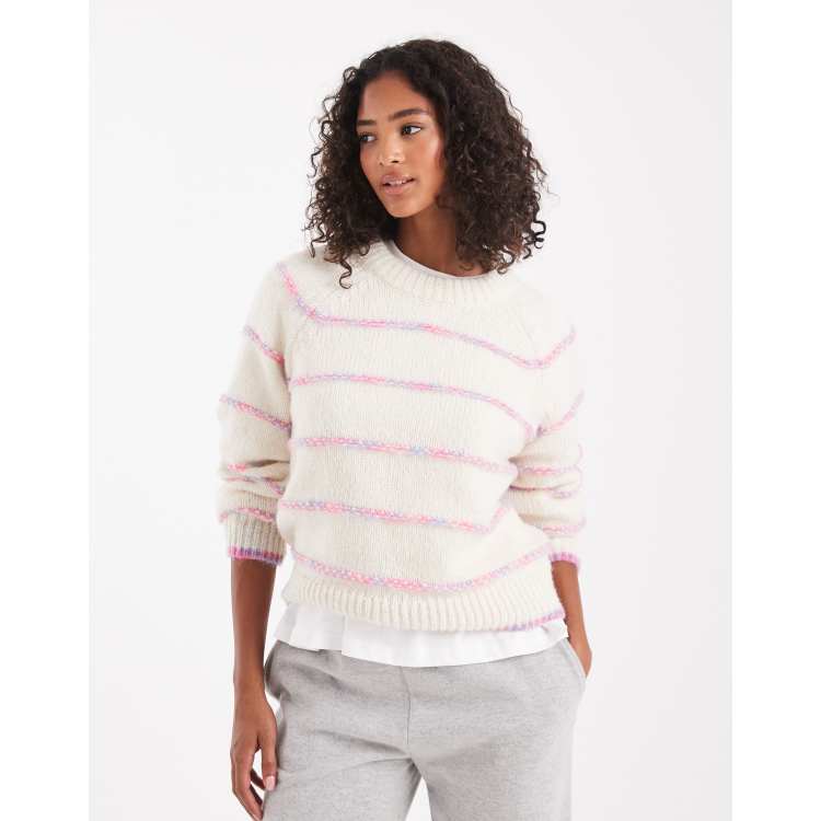 トップス papier Holter knit / white Baby Organic Cotton Cable Knit Sweater - Little Planet