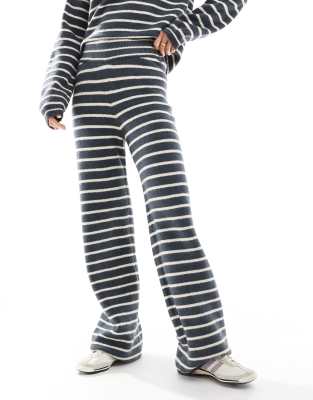 Shop Pieces Knit Wide Leg Sweatpants In Multi