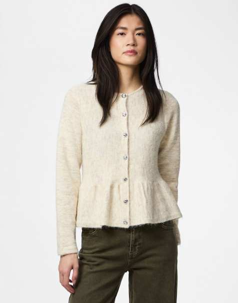 Pieces Knitted cardigan in birch - view 1