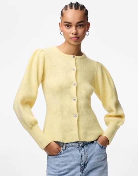 Pieces Knitted cardigan in french vanilla - view 1