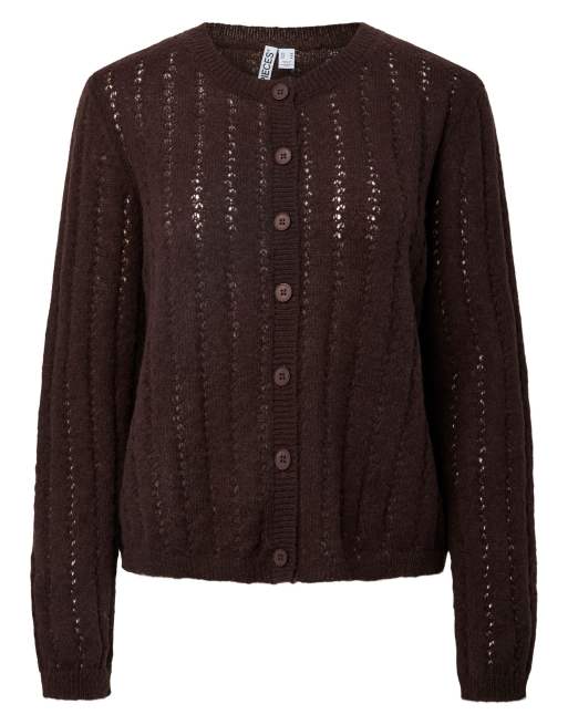 Pieces Knitted cardigan in ganache, 7 of 7
