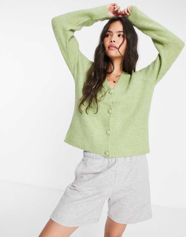 Pieces - knitted cardigan in green