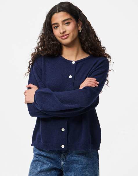 Pieces Knitted cardigan in maritime blue - view 1