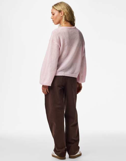 Pieces Knitted cardigan in pink-a-boo, 2 of 7