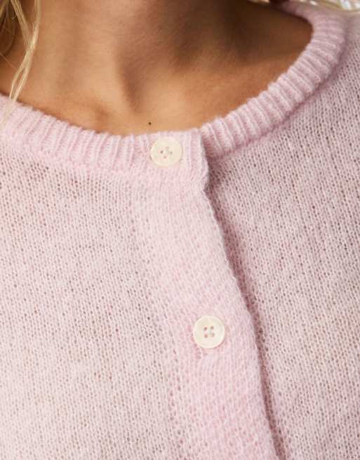 Pieces Knitted cardigan in pink-a-boo, 4 of 7