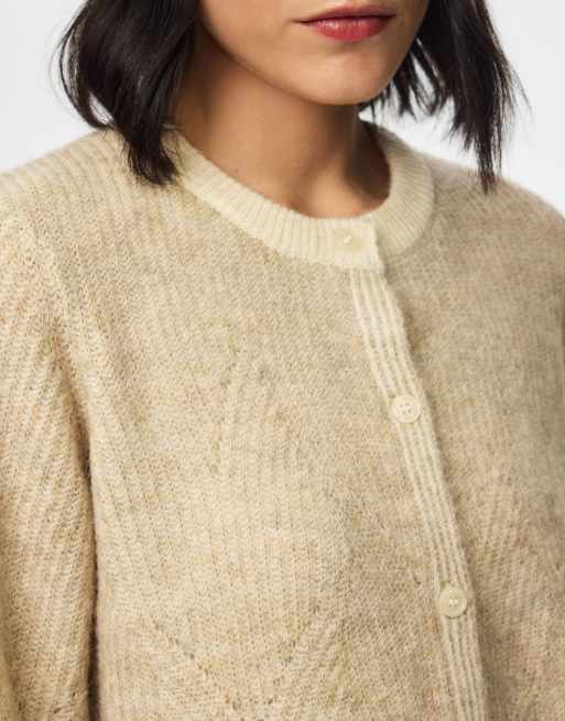 Pieces Knitted cardigan in whitecap gray1, 6 of 7