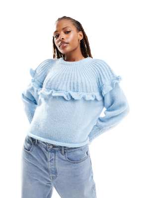 Baby blue knitted jumper sale