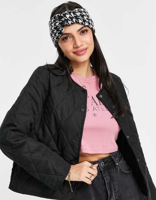 Pieces knitted headband in houndstooth