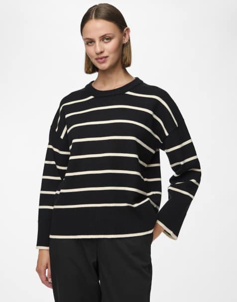 Pieces Knitted jumper in black - view 1