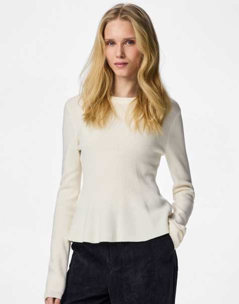 Pieces Knitted jumper in cloud dancer