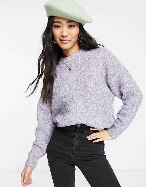 Women Pieces knitted jumper in lilac 