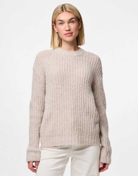 Pieces Knitted jumper in silver gray - view 1