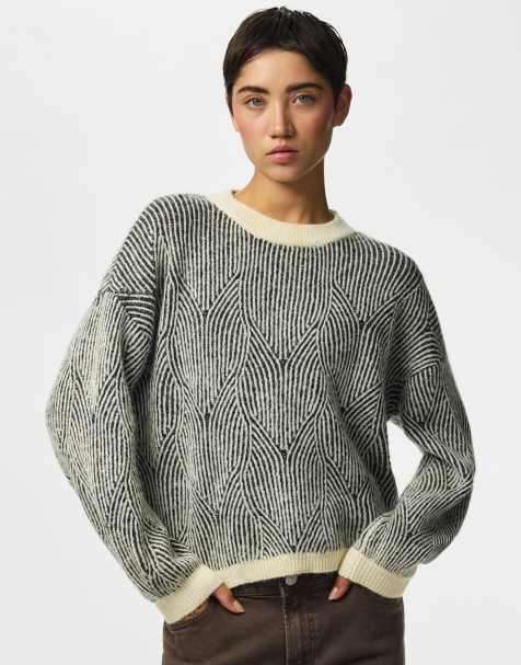 Pieces Knitted jumper in whitecap gray - view 1