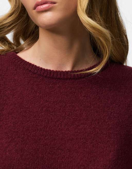 Pieces Knitted jumper in winetasting1, 5 of 7