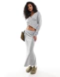 [Pieces] Pieces knitted maxi skirt in light grey (part of a set) S Light grey