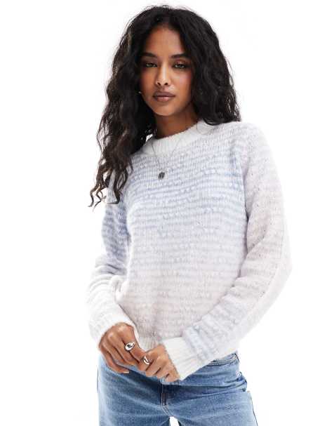 Pieces knitted ombre jumper in multi - view 1