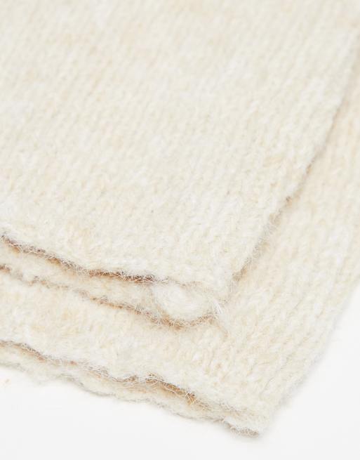Pieces knitted rib arm warmers in cream, 4 of 4