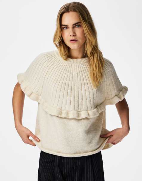 Pieces Knitted top in egret - view 1