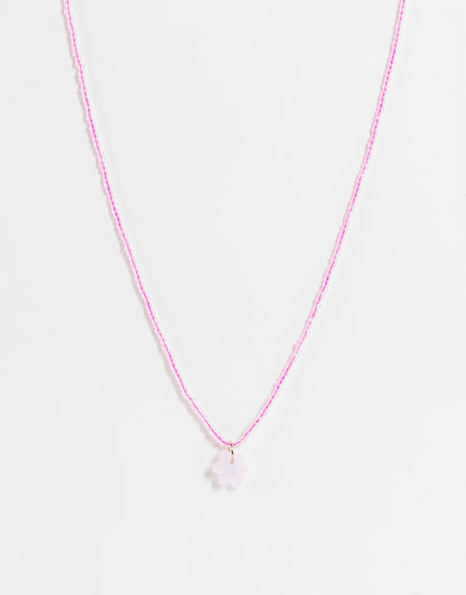 Pieces - Kralenketting in roze