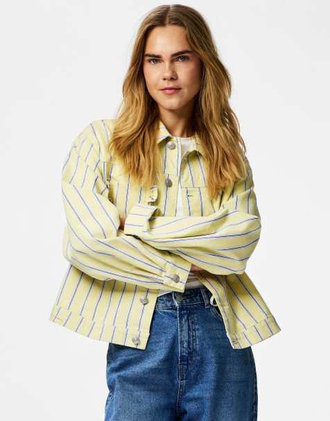 Pieces Denim jacket in french vanilla