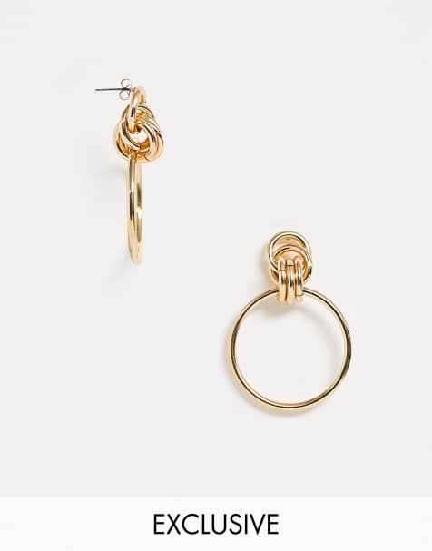 Pieces – Kreolen mit Knoten-Design in Gold