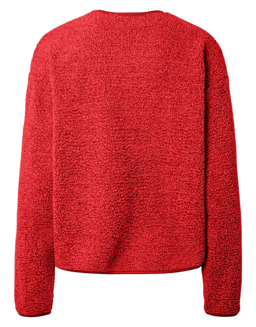 Pieces Kurtka teddy w kolorze flame scarlet, 7 z 7