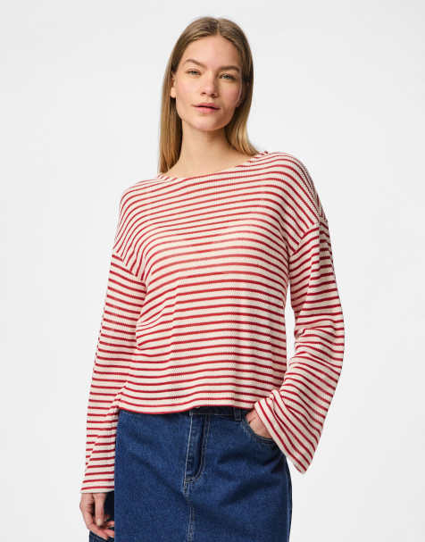 Pieces – Långärmad topp i cloud dancer 1 - view 1