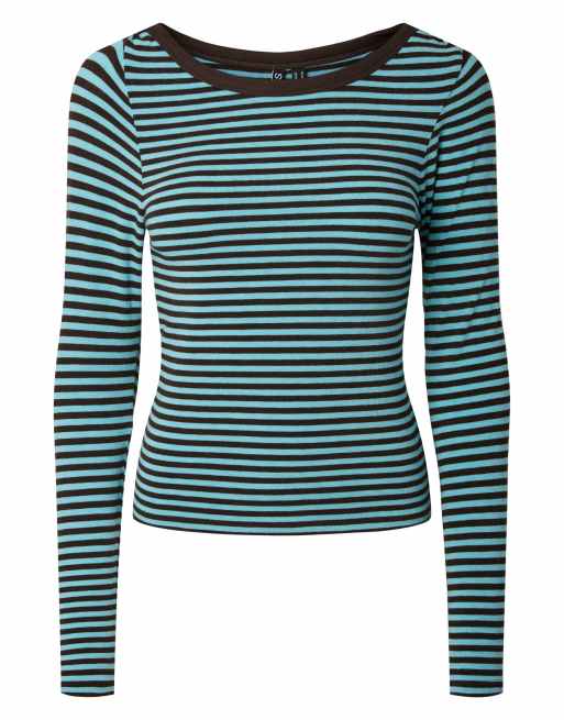 Pieces langärmliges Oberteil in Blau, 6 von 6