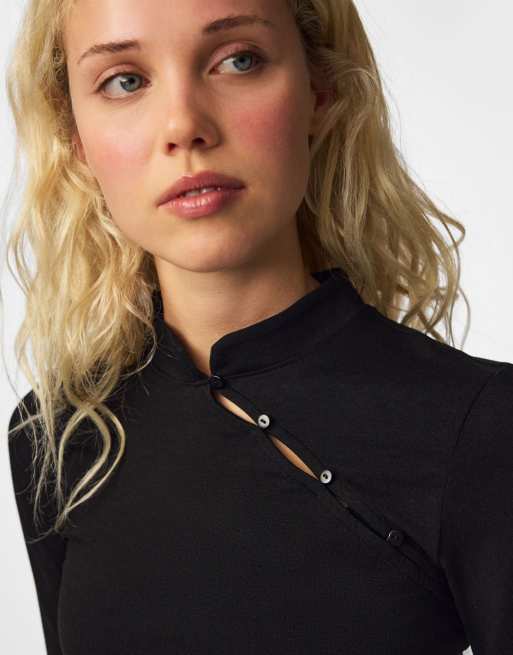 Pieces langärmliges Oberteil in Schwarz, 5 von 7