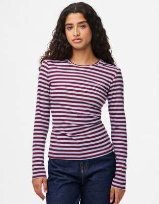 Pieces - Langärmliges Oberteil in Tawny Port-Rot