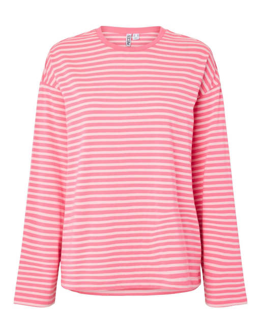 Pieces Langærmet top i Pink Glo, 6 af 7