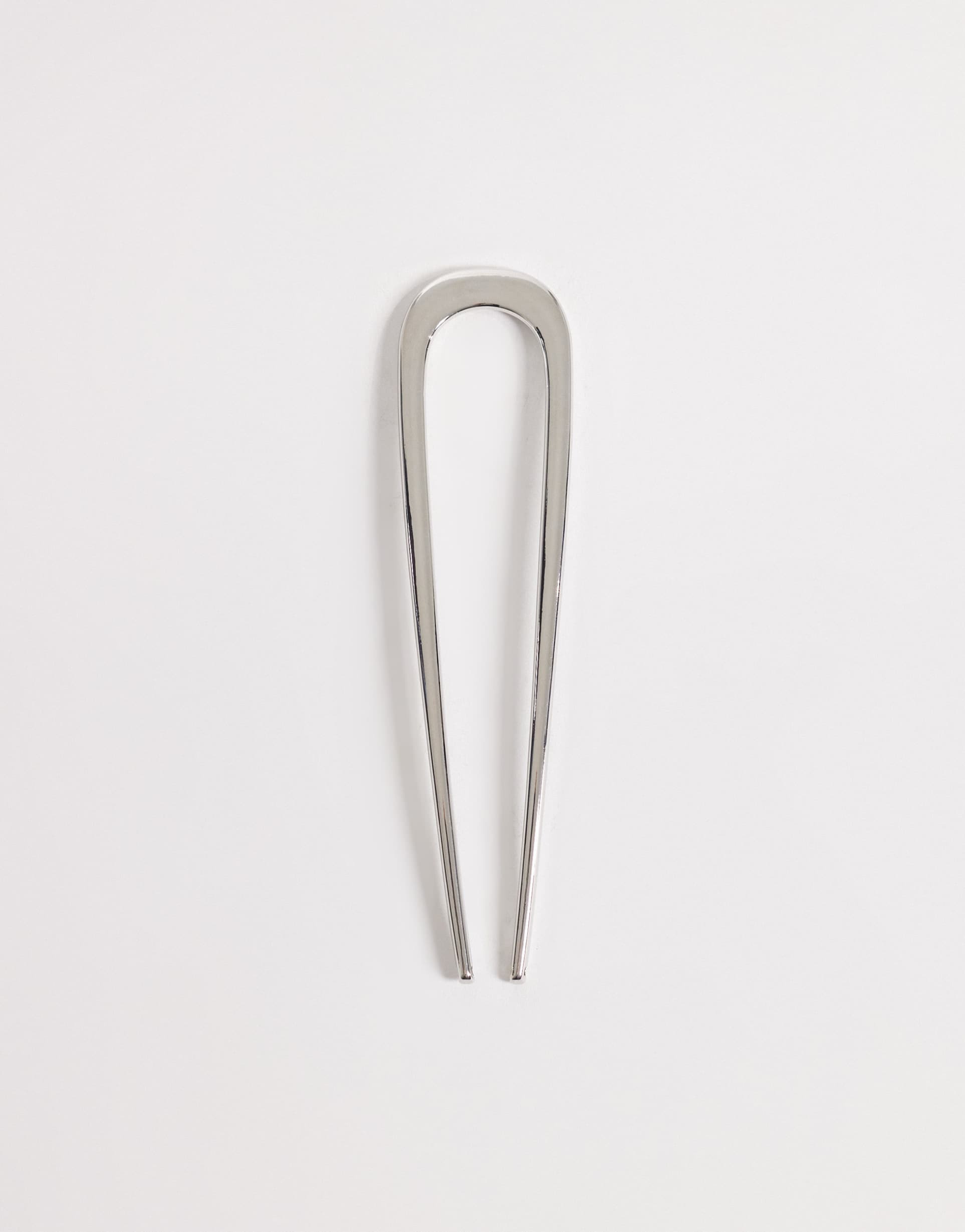 pieces large french hair pin in silver tone