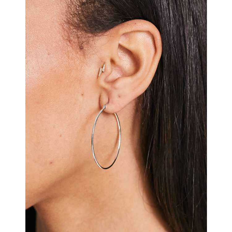 Pieces large hoops in plated sterling silver | ASOS