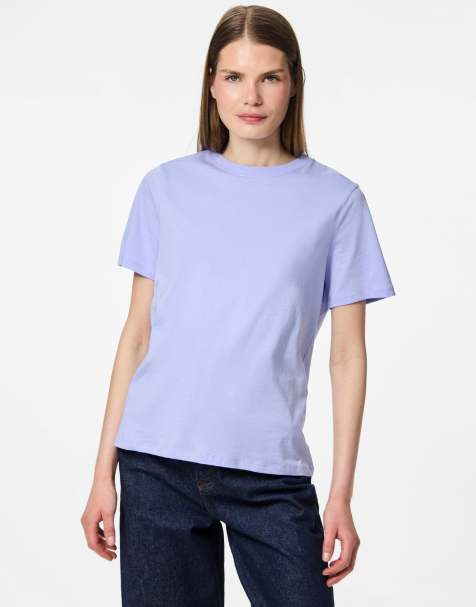 Pieces – Lawendowy T-shirt - view 1