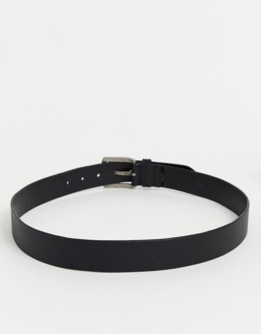 Pieces leather buckle belt in black, 2 of 4
