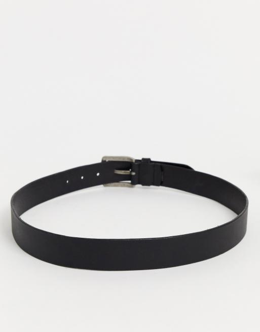 Pieces leather buckle belt in black | ASOS