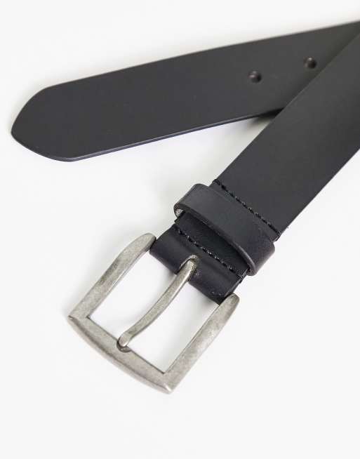 Pieces leather buckle belt in black | ASOS