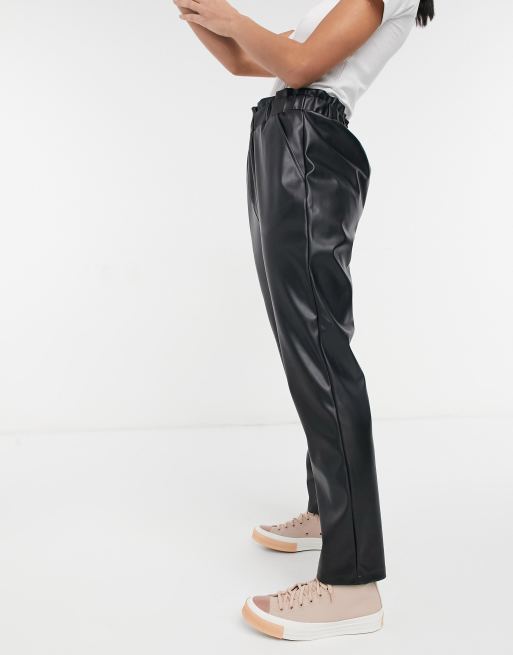 Elasticated waist sale leather trousers