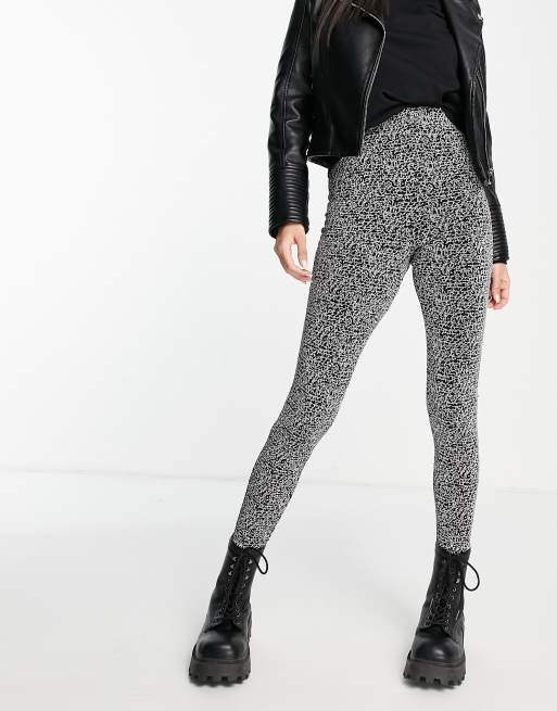 Pieces Legging taille haute paillettes Noir