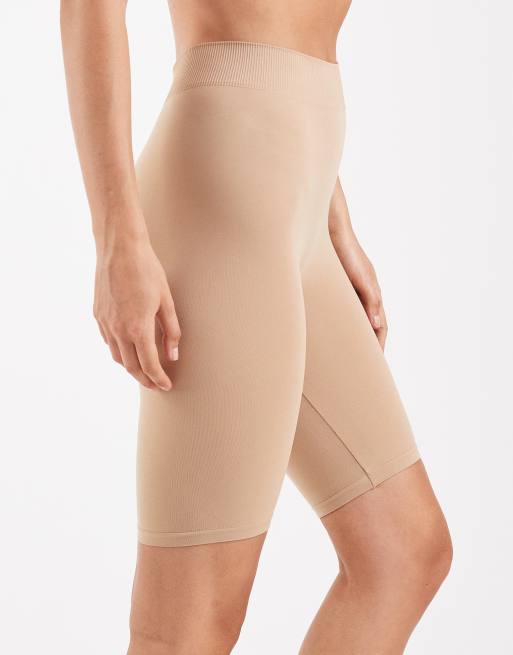Pieces - Leggings cortos beis sin costuras, 2 de 4