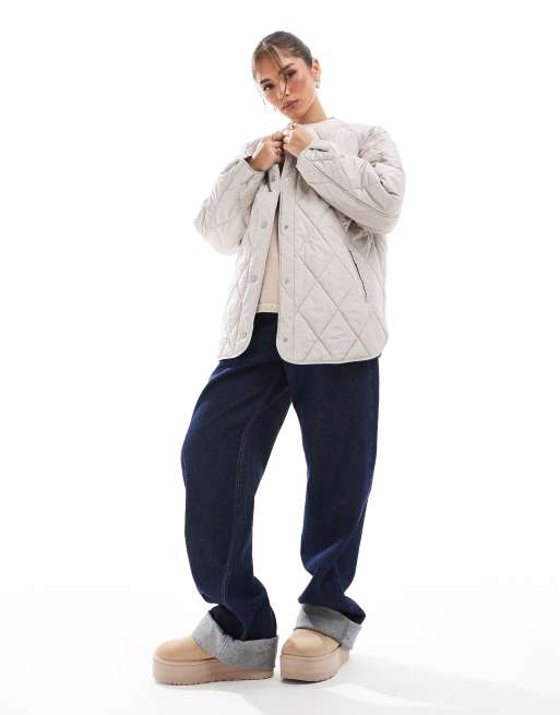 Pieces – Leichte Steppjacke in Grau, 2 von 4