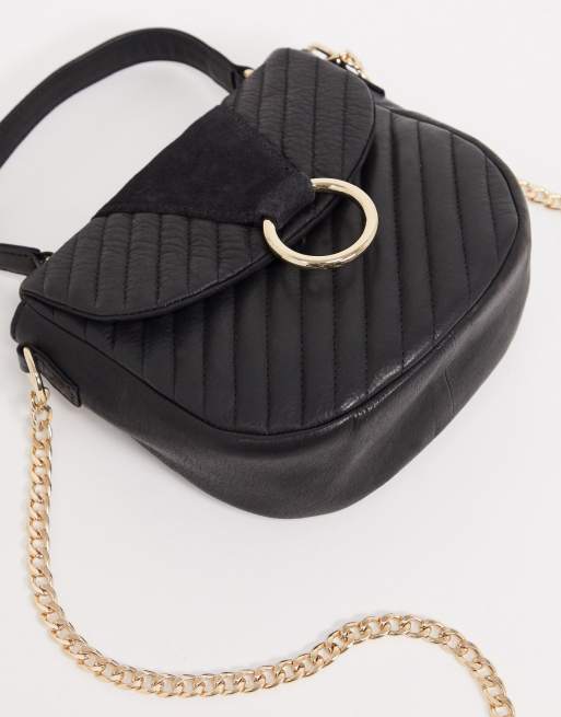 Pieces - Leren crossbodytas in zwart
