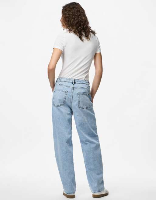 Pieces – Ljusblå jeans med barrelben, 2 av 6