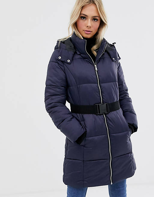 Pieces long line padded puffer jacket | ASOS