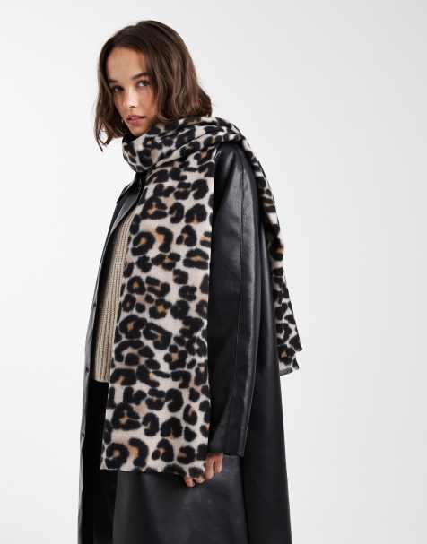 Pieces long scarf in leopard print - view 1