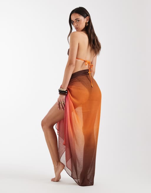 strapless open back dress RED OCHRE-4 PIECE ORGANZA EMBROIDERED SUIT – Cross Stitch Intl main image 1