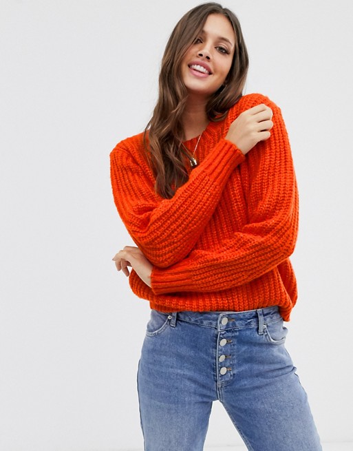 Pieces long sleeve knit jumper